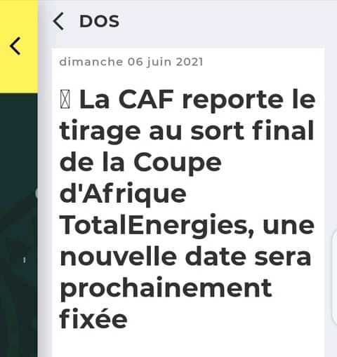 Urgent. 
#can 2021. 
La #caf reporte le tirage au sort prévu le 25 juin. 
Raison évoquée,crise sanitaire liée au #covid-19.La prochaine date renvoyée sinedie.