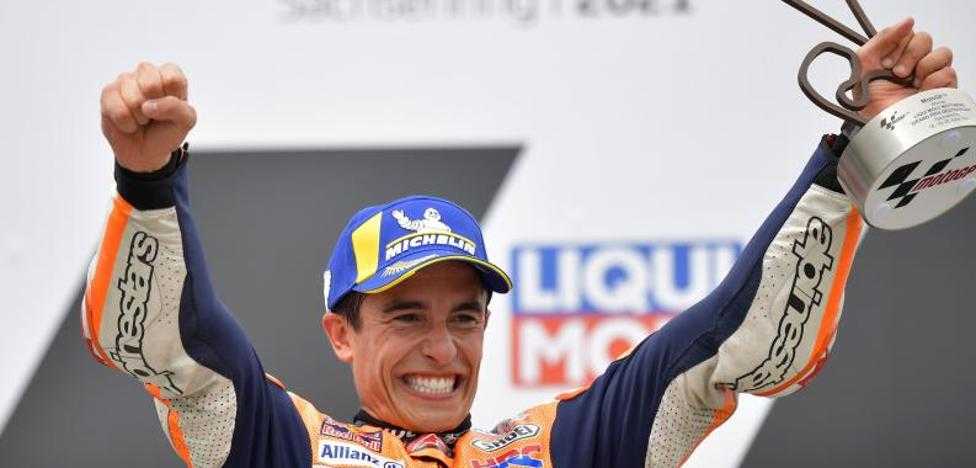 The six-time Spanish MotoGP world champion #marc #marquez (Honda) won the German Grand Prix, 8th round of the season on Sunday, his 57th in the premier class but the first since November 17, 2019 and since his injury in 2020.