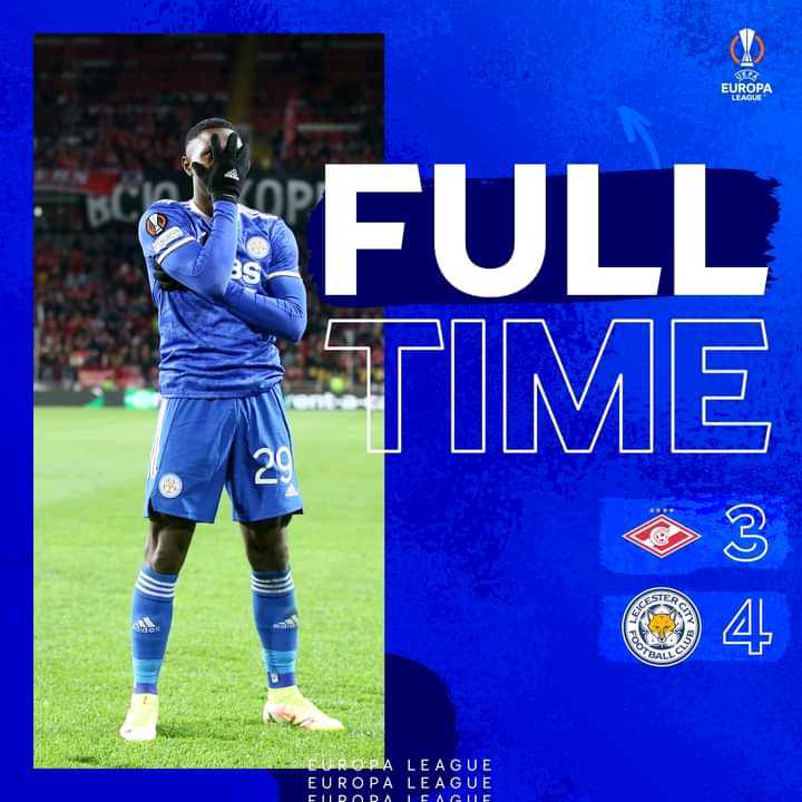 The improvement continues for Leicester.  Five days after having disposed of Manchester United at home (4-2), the Foxes signed a second victory in a row after a match again incredible.  On the lawn of Spartak Msocou, the band to #brendan#rodgers won 4-3.  Led 2-0, the English team returned to the match thanks to a brilliant #patson#daka.