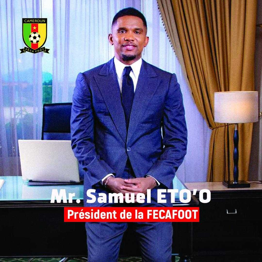 L'ex-international Samuel Eto'o a été élu président de la Fédération camerounaise de football, a annoncé samedi la Fecafoot. #samuel Eto'o, ancien joueur du FC Barcelone et de l'Inter, a battu le président sortant, #seidou#mbombo#njoya, qui avait été élu en 2018, mais son élection, contestée par plusieurs acteurs de football camerounais, avait été annulée à la mi-janvier par le Tribunal arbitral du sport.