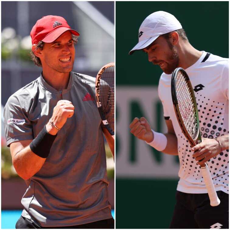 L'Autrichien #dominic#thiem, ancien numéro 3 mondial, a été éliminé mardi dès le premier tour du tournoi ATP 250 sur terre battue d'Estoril par le Français #benjamin#bonzi (6-3, 7-6) en 1h46.