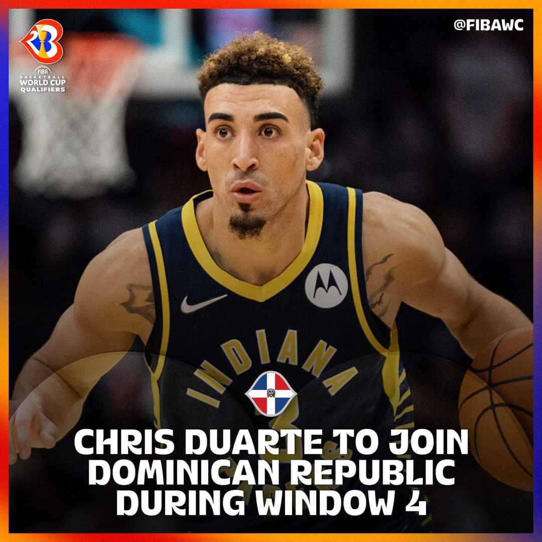 Dominican Republic confirm that Chris Duarte is set to make his international debut in the August #fibawc Qualifiers 🇩🇴💥 
 
🔹 vs Panama 🇵🇦 (25 August) 
🔹 vs Venezuela 🇻🇪 (29 August) 
 
#winforall | #winfordominicana