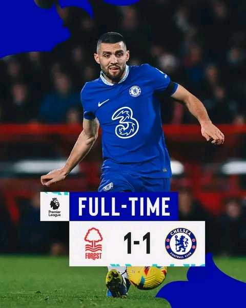 The year 2023 starts poorly for Chelsea. The Blues were indeed held in check on Sunday on the lawn of Nottingham (1-1). Chelsea had however opened the scoring by #sterling (16th) but, on returning from the locker room, Nottingham, 18th in the standings, managed to equalize by #aurier (63rd).