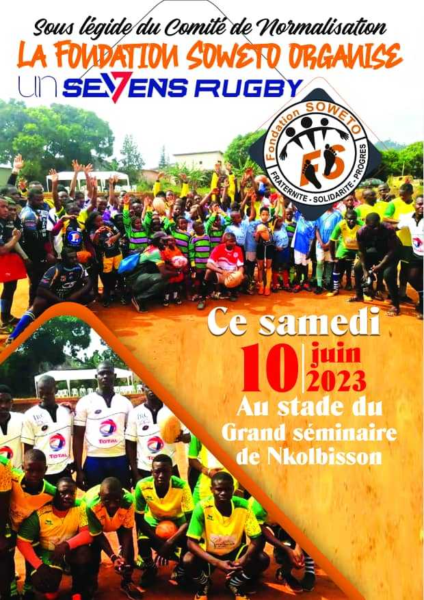Rugby à 7: Un tournoi à Soweto ce samedi.   La fondation Soweto organise ce samedi à Yaoundé un tournoi de Rugby à 7. 8 équipes sont attendues au stade du Grand Séminaire de Nkolbisson à Yaoundé pour cette fête du rugby.    #sowetorugby  #rugby7     Geleme2