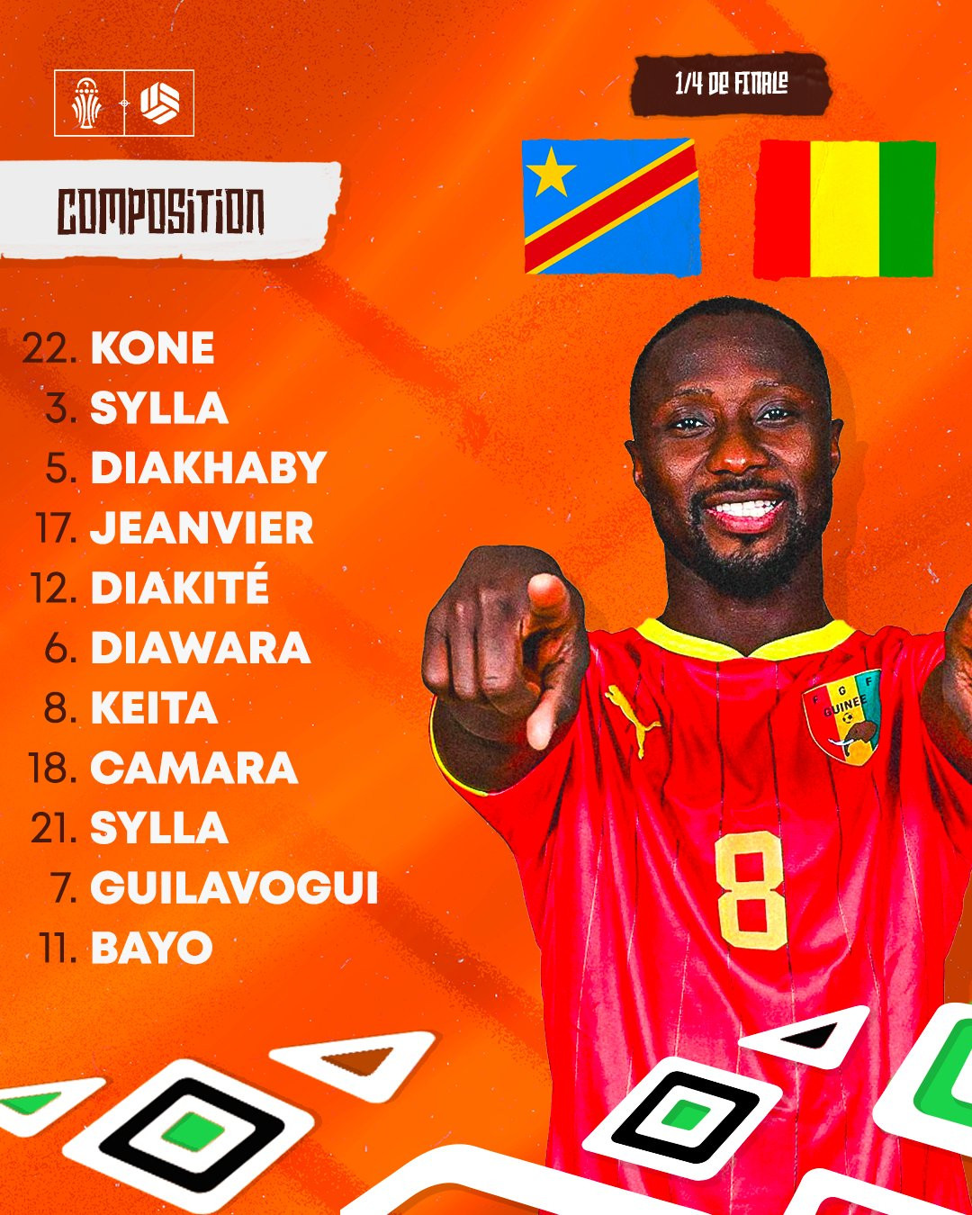 RDCGUI: Keita titulaire avec le Silly