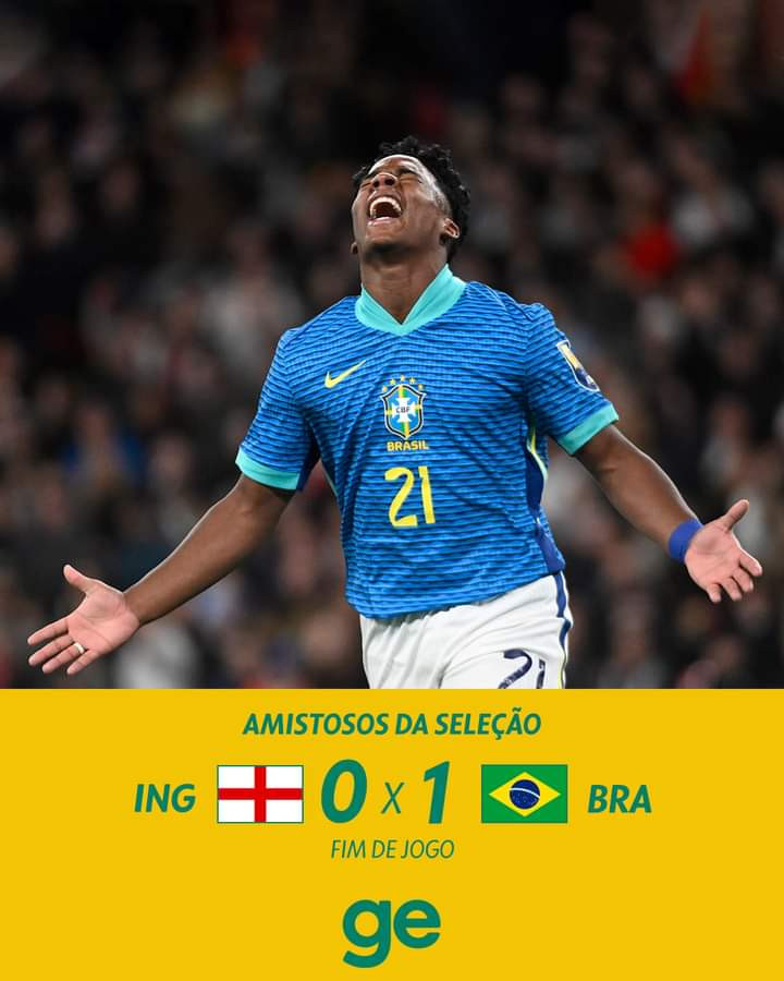 O Brasil venceu a Inglaterra em Wembley.