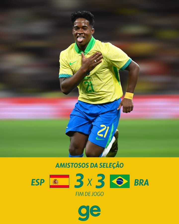 A Seleção Brasileira busca o empate no Bernabeu.