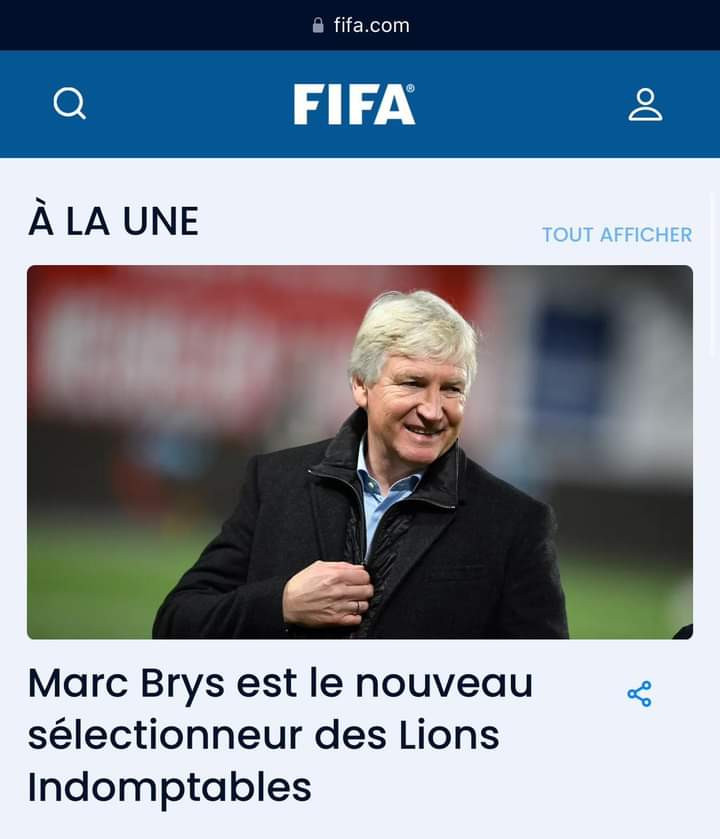Le site de la FIFA confirme la nomination de Brys