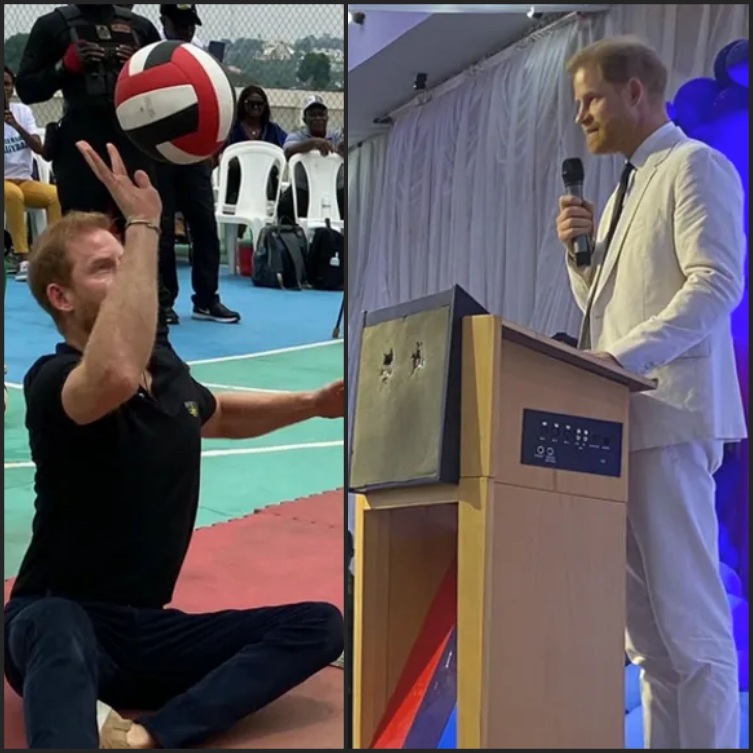 Le duc et la duchesse de Sussex jouent au volley..