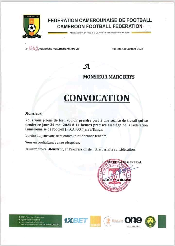 LIC,Une nouvelle convocation pour marc Brys