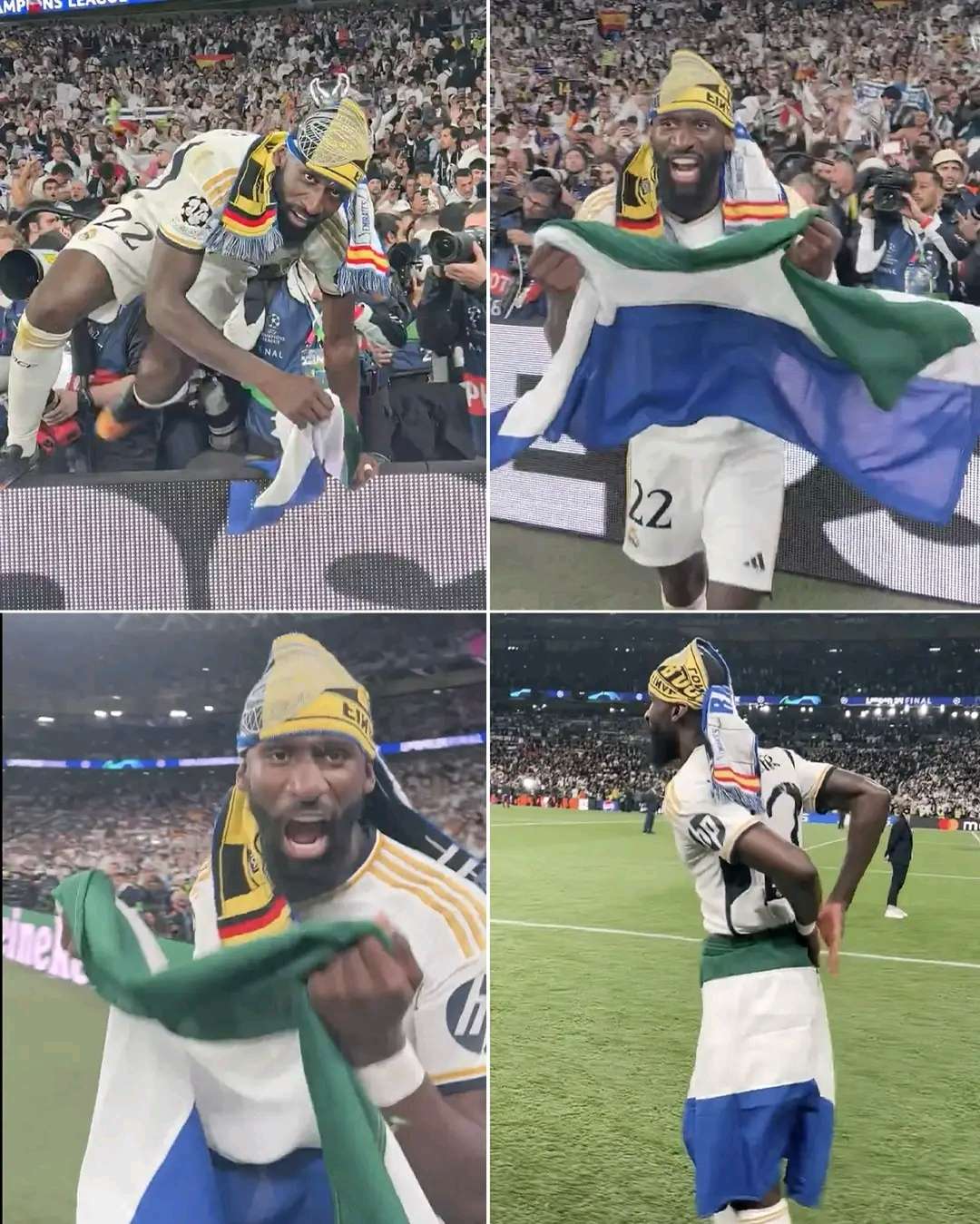 Rüdiger Celebrates UCL Title With Leone Flag