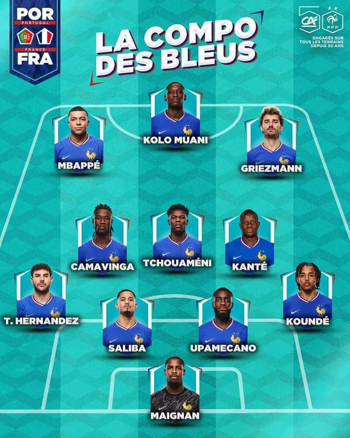 Le 11 de Didier Deschamps face au Portugal.