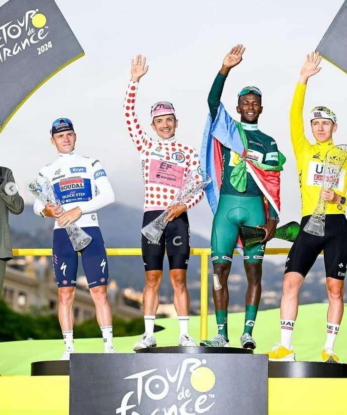 Primeiro ciclista africano a conquistar a camisa verde.