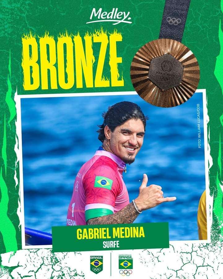 O Gabriel Medina conquista a sua primeira medalha.