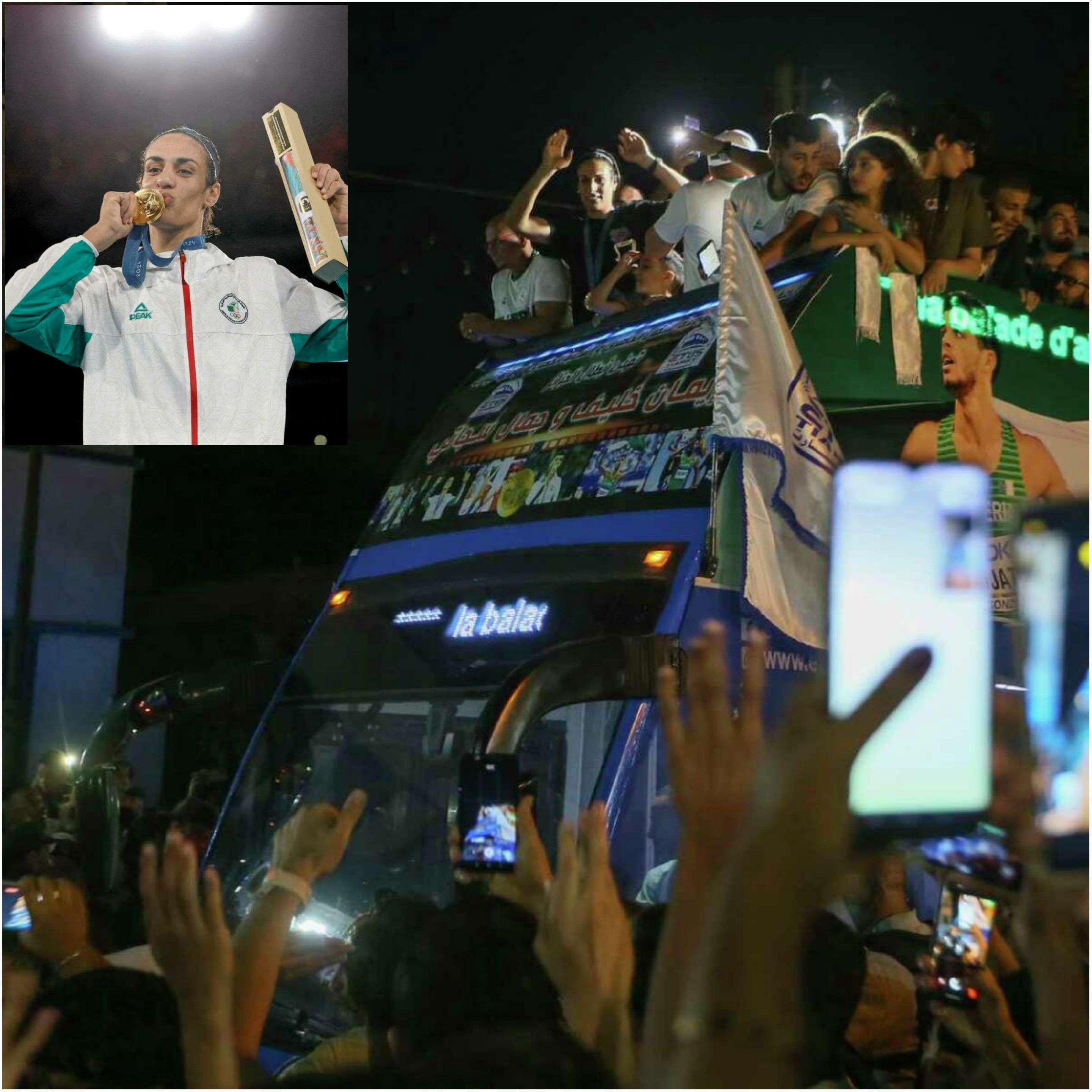 Celebran a la campeona olímpica de boxeo argelina