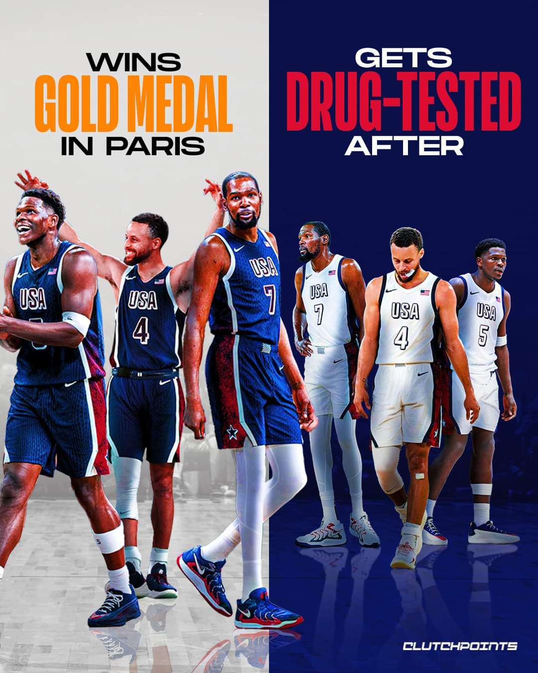 USA Player's Drug Test After Winning Gold In Paris