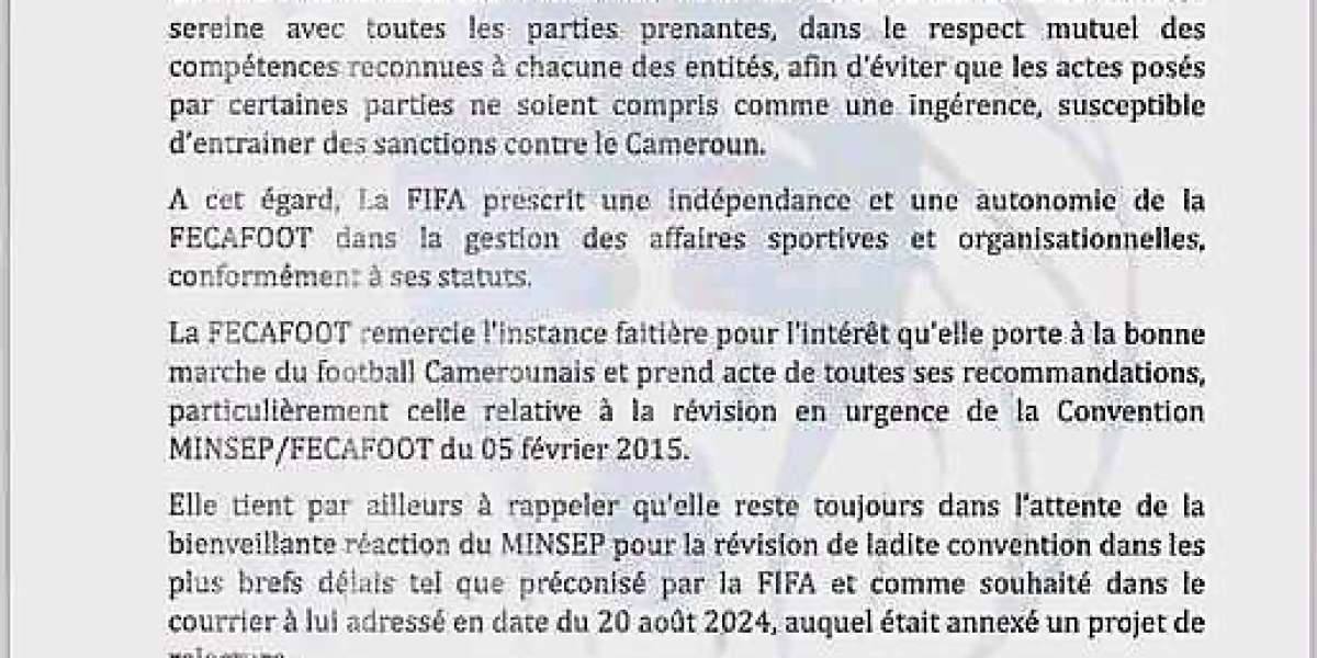 Conflit entre la FECAFOOT et le MINSEP : La FIFA intervient.