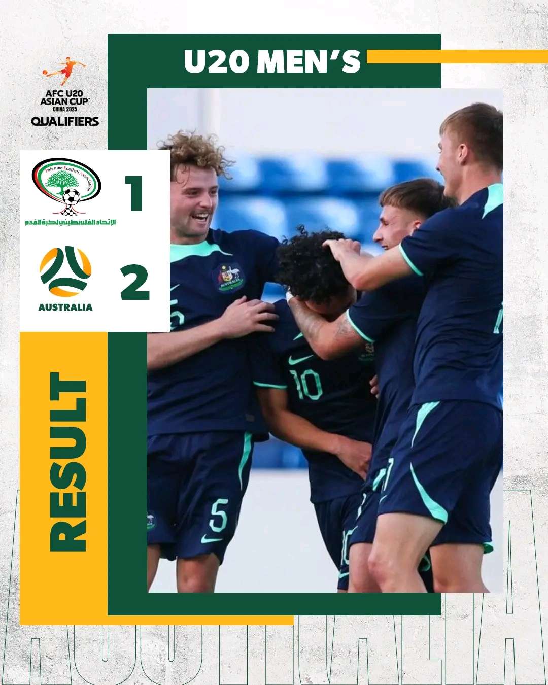 Australia U20 Beat Palestine In AFC U20 Tourney