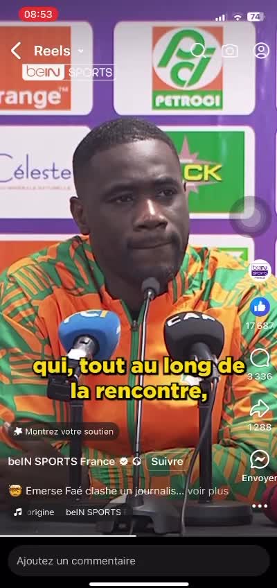 Conférence de presse, emerse Faé joue à Mourhinio