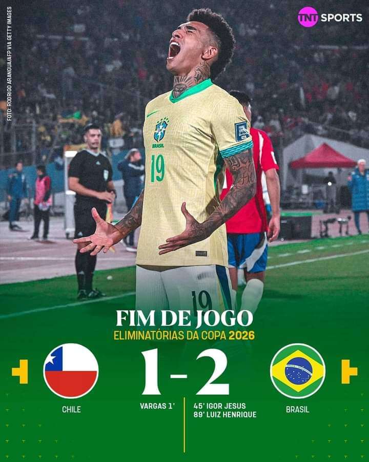 Final de jogo em Santiago: Chile 1x2 Brasil.