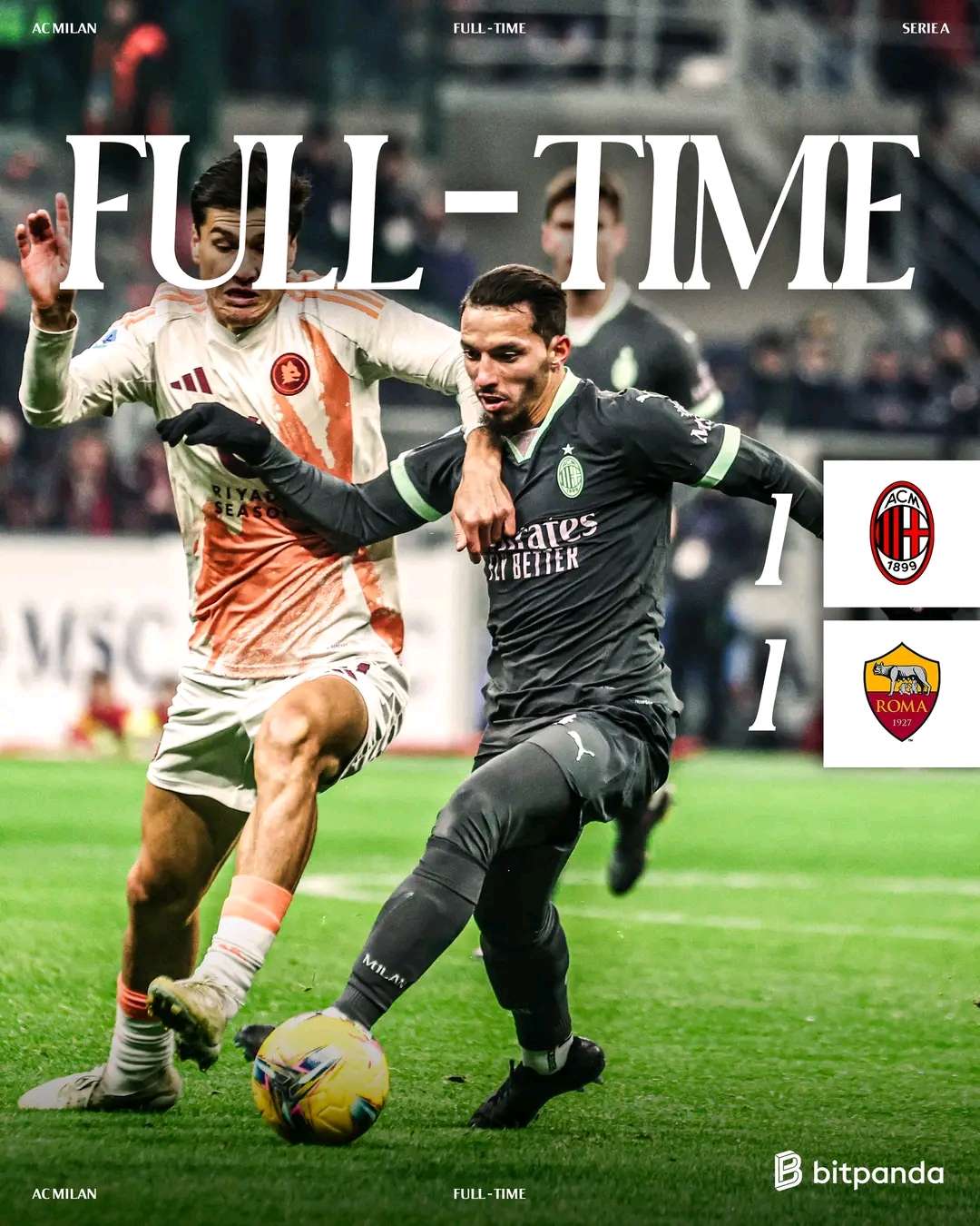 Empate entre AC Milan y AS Roma