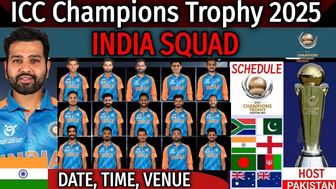 India Squad Announced for ICC Champions Trophy 2025