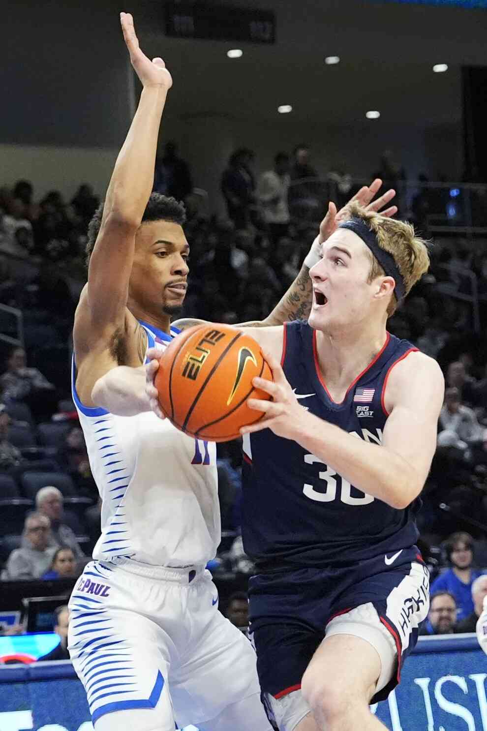 UConn`s Karaban Leads Huskies Against DePaul