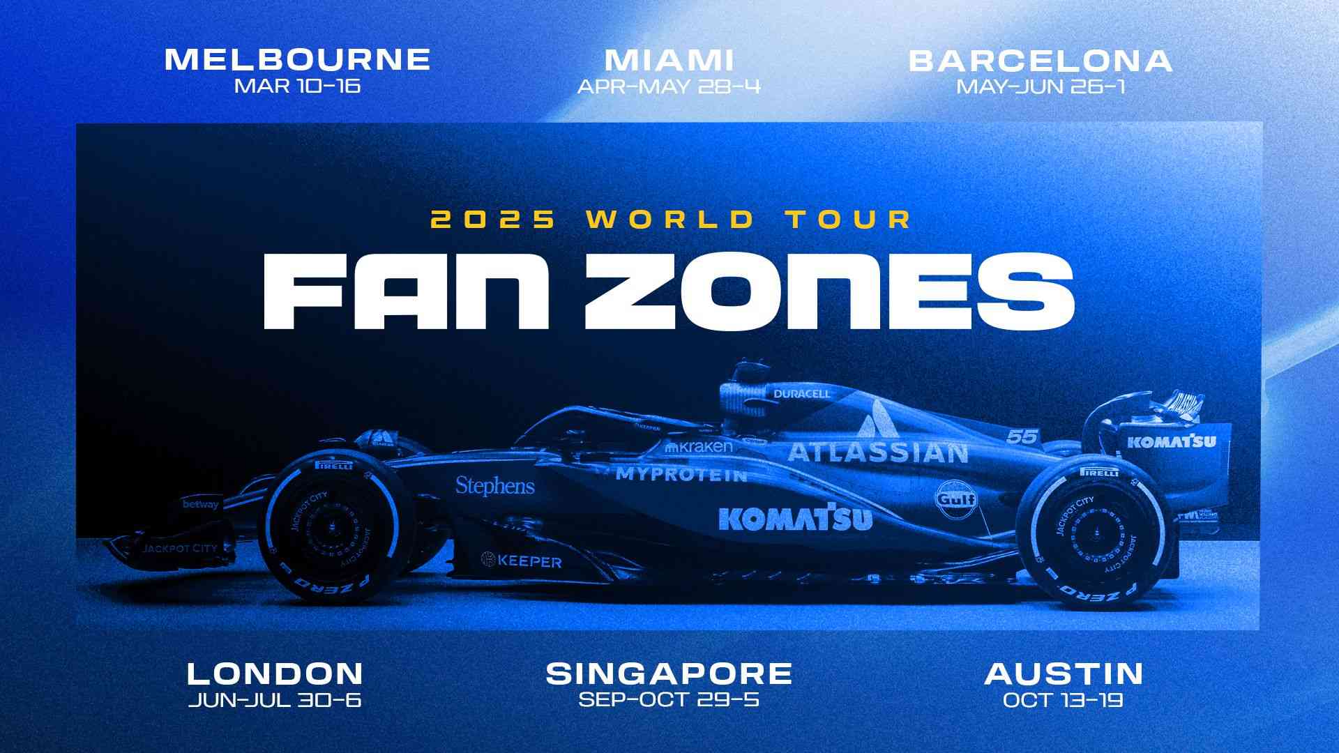 Williams Racing Fan Zone Tour Unveils 2025 Locations