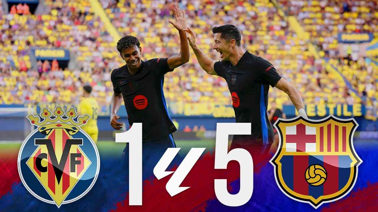 Villarreal 1 Barcelona 5. Match Review. Raphinha & ...