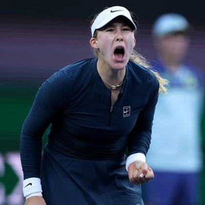 Mirra Andreeva reacts to defeating Aryna Sabalenka and ...