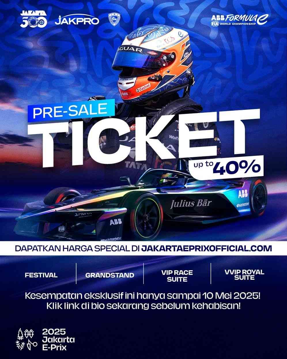 Tiket Formula E Jakarta E-Prix 2025 Sudah Dijual