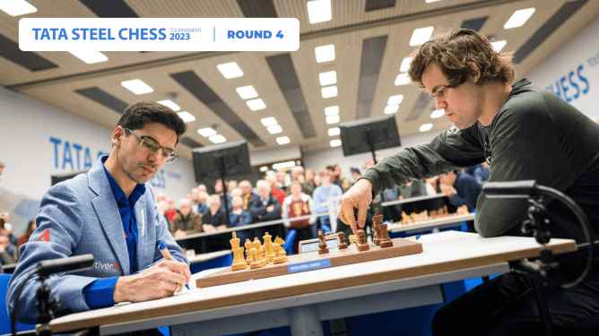 Carlsen Triumphs Again, Giri Takes Lead in Sharjah Masters