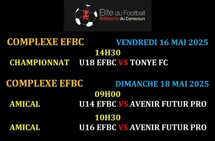 Efbc info, le programme du week-end