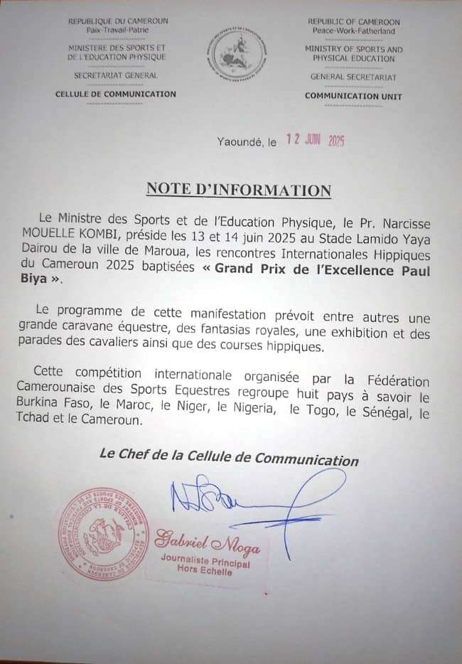 Sport Equestre: Maroua accueille sa course